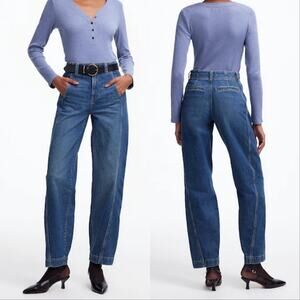 Madewell NWT Tapered Denim Barrel Leg Trousers Sz 29